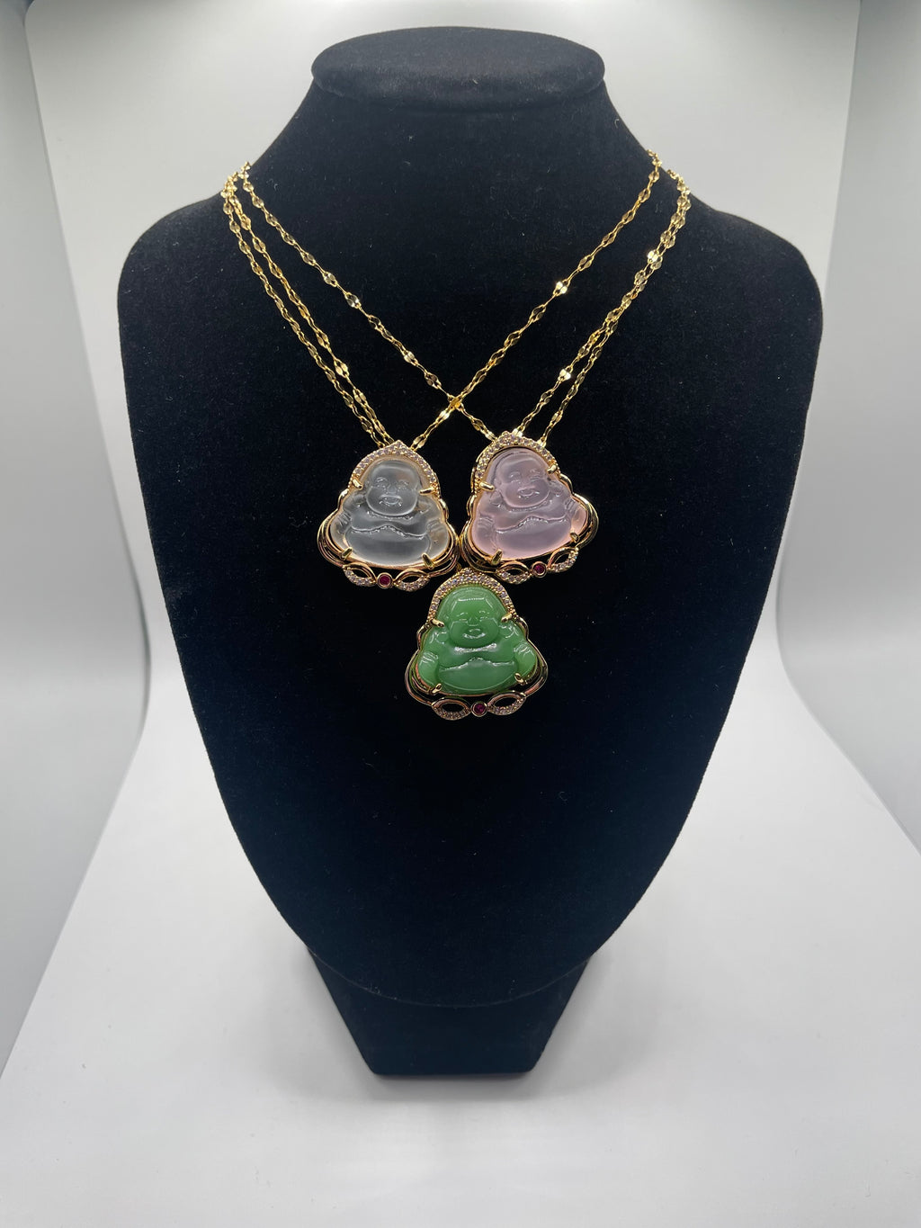 Enlightenment Chain- 18K Gold Plated Stainless Steel Necklace with Laughing Buddha Pendant