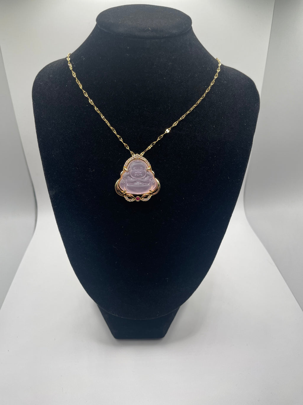 Enlightenment Chain- 18K Gold Plated Stainless Steel Necklace with Laughing Buddha Pendant