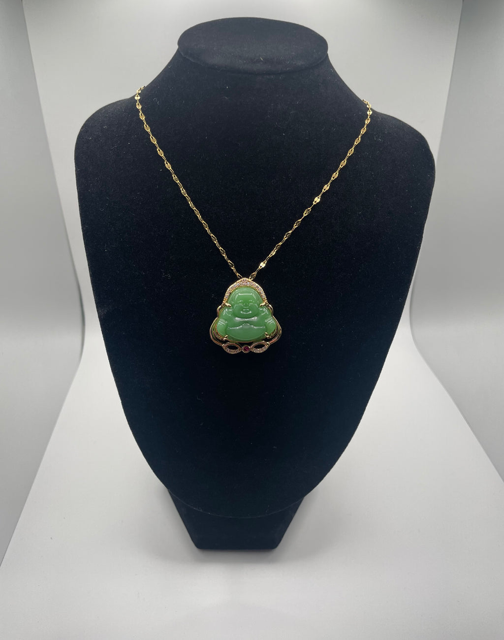 Enlightenment Chain- 18K Gold Plated Stainless Steel Necklace with Laughing Buddha Pendant