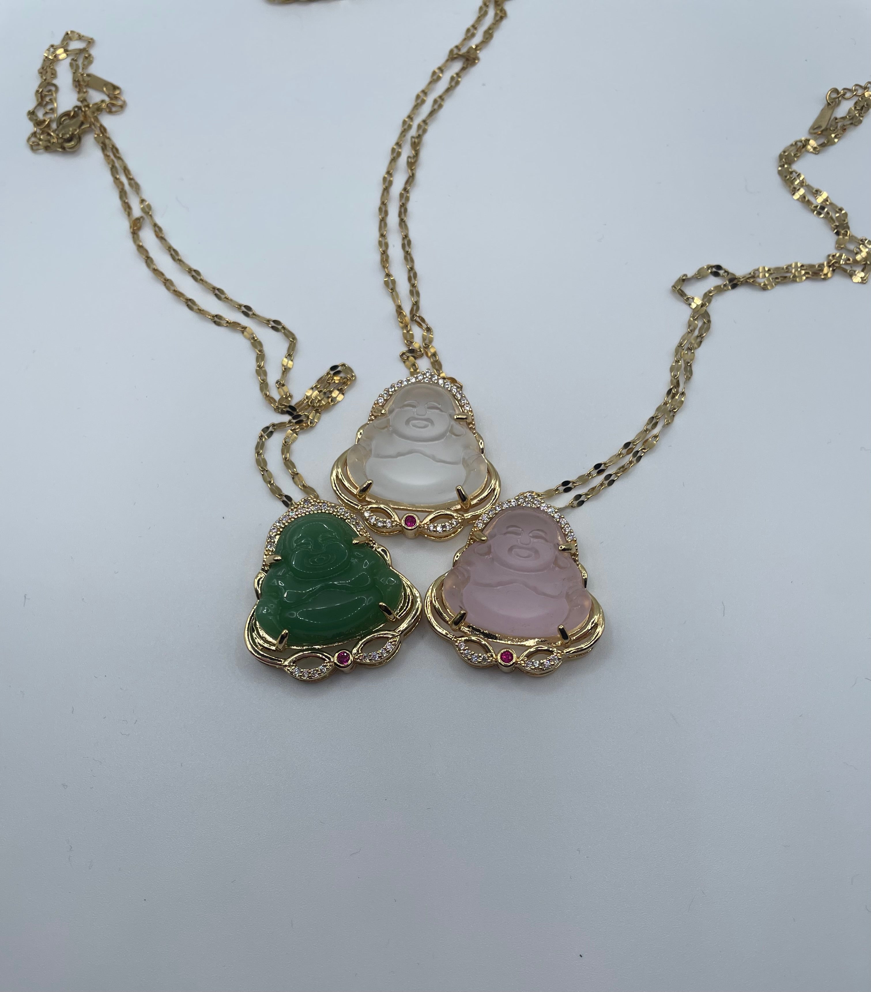 Enlightenment Chain- 18K Gold Plated Stainless Steel Necklace with Laughing Buddha Pendant