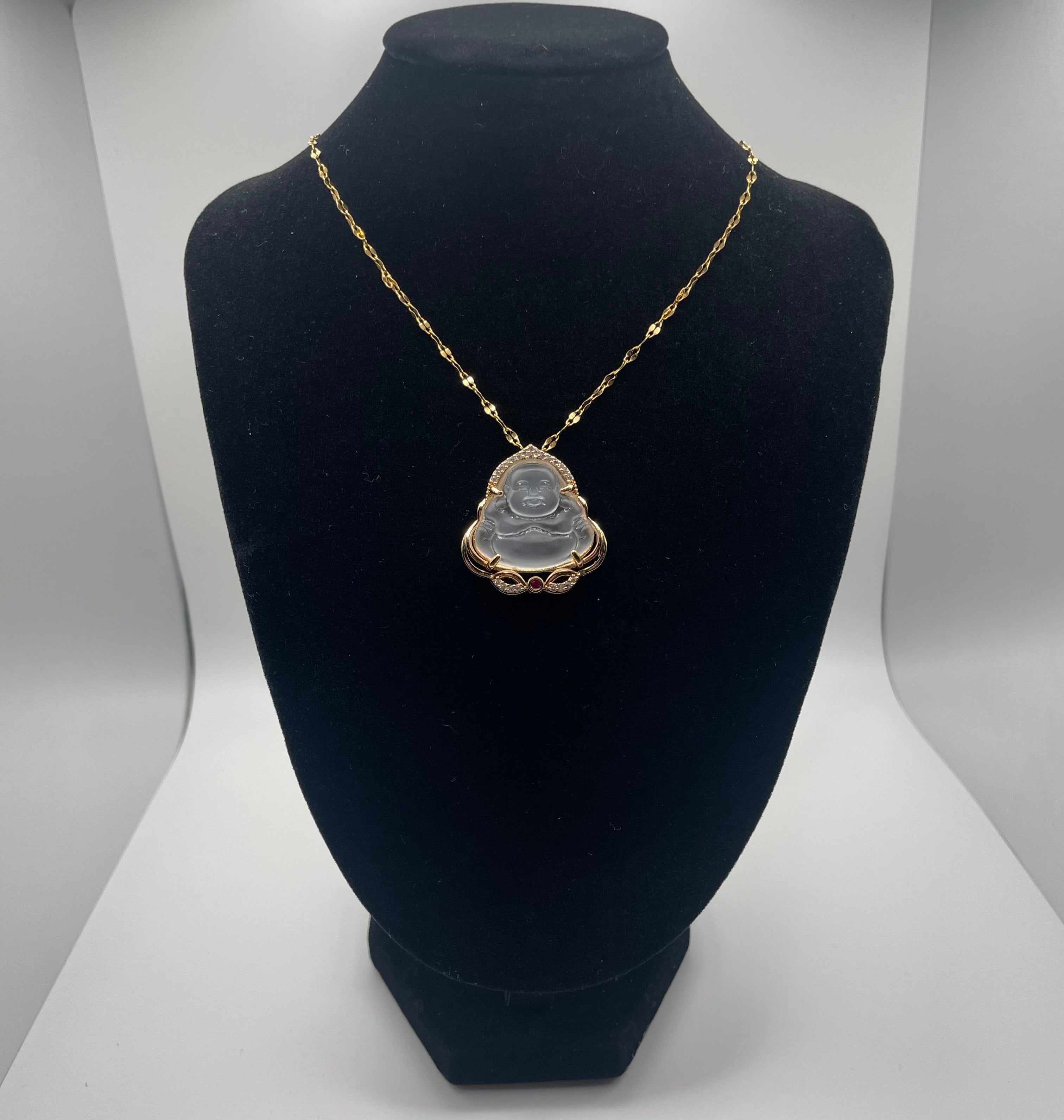 Enlightenment Chain- 18K Gold Plated Stainless Steel Necklace with Laughing Buddha Pendant